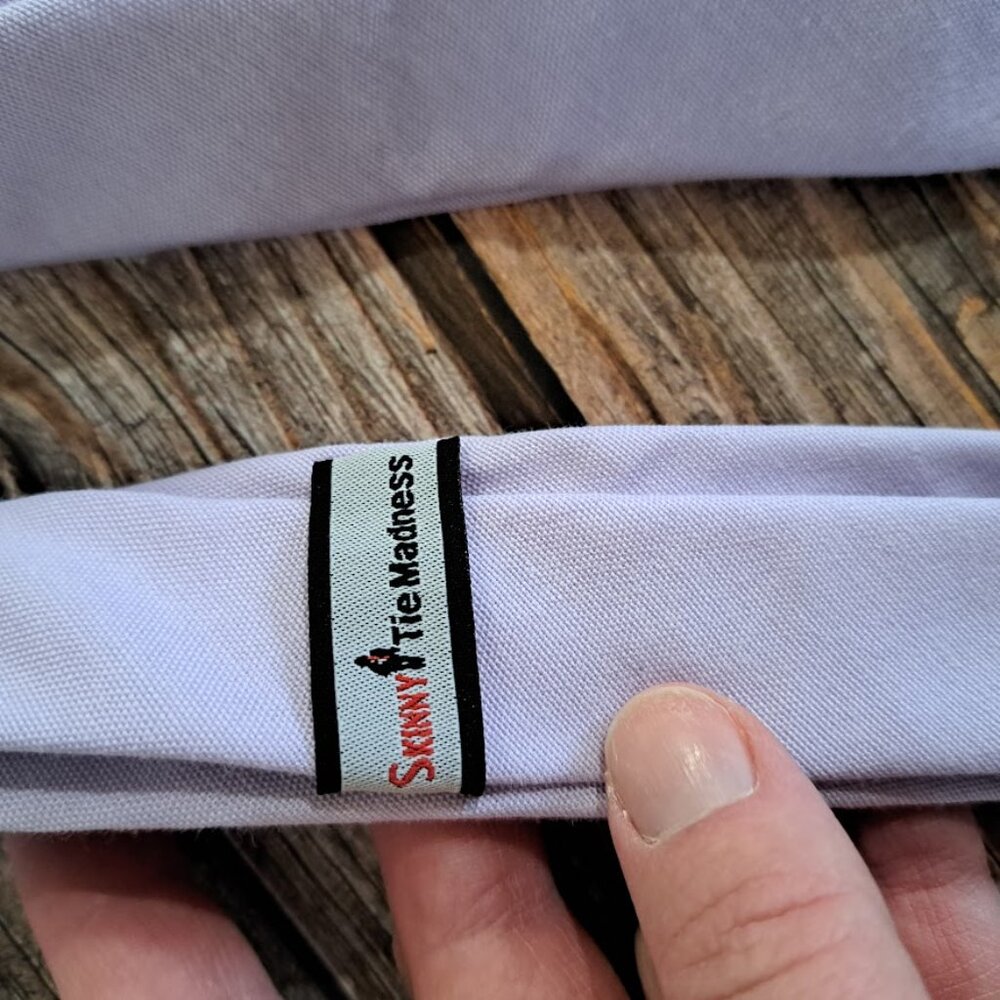 Skinny Tie Madness Lavender light purple Tie Men's - Picture 2 of 2